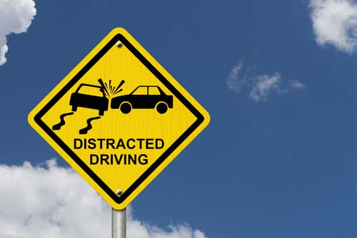 A distracted driving sign.