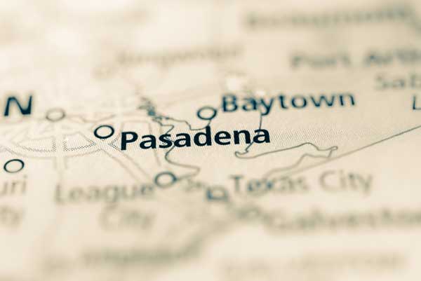 Map view of Pasadena, TX