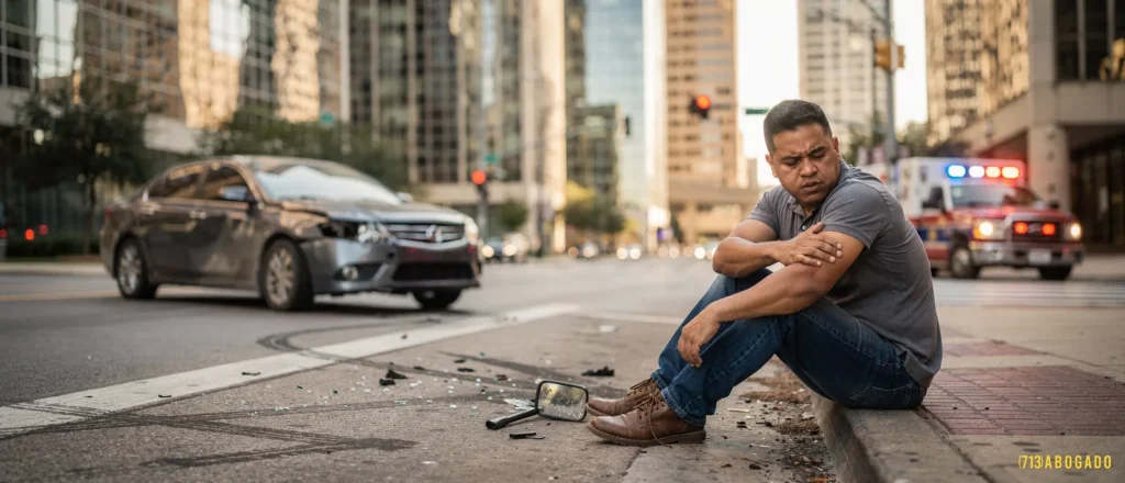 Una persona lesionada en un accidente automovilístico necesita la ayuda de un abogado profesional en